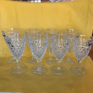 American Fostoria Tea Goblets Hex Foot